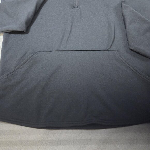 Under Armour Hoodie Youth Large Black 1/4 Zip Pullover Logo Kangaroo Pocket - Picture 10 of 10